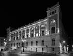 Die Nordfassade des Palazzo Montecitorio, dem Sitz der Abgeordnetenkammer des italienischen Parlaments.