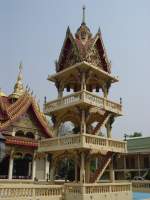 Der Glockenturm im Kloster Wat Pho Chai in Nong Khai im Norden Thailands am Mekong gelegen.