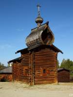 Eine kleine Kapelle im Freilichtmuseum Tal'cy bei Irkutsk.