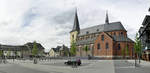 Meckenheim, Pano vom Kirchplatz und der Kirche St.