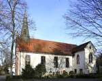Hugstetten, die evangelische Martin-Luther-Kirche, 1772 als katholische Kirche erbaut, Dez.2022