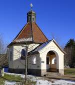 St.Peter im Schwarzwald, die Soldaten-Kapelle St.Georg von 1875, erinnert an die gefallenen Soldaten whrend der Kmpfe gegen Napoleon 1813-14, Jan.2024