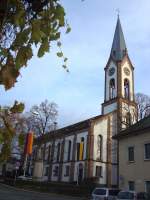 Ihringen am Kaiserstuhl, die evangelische Kirche, 1874-77 erbaut, Nov.2009