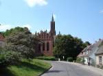 Malchow in Mecklenburg, die Klosterkirche,   nach Brand Neuaufbau 1890 in Neogotik,  beherbergt heute ein Orgelmuseum,  Juli 2006  