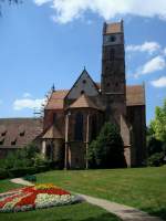 Alpirsbach im Schwarzwald,  die Klosterkirche von 1128 ist die bedeutendste romanische Kirche in Baden-Wrttemberg, der neben dem dreigeschossigen Nordturm vorgesehene Sdturm wurde nie gebaut,  Juli