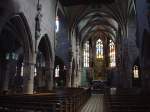 Kuppenheim in Baden, Innenraum der neugotischen Stadtkirche von 1902-05, Aug.2010,