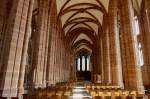 Kaiserslautern, Innenraum der Stiftskirche, Baubeginn um 1250, lteste Hallenkirche zwischen Rhein und Saar und bedeutender gotischer Kirchenbau der Pfalz, heute protestantische Pfarrkirche, April