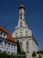 Obermedlingen, Stiftskirche Mari Himmelfahrt, erbaut von 1700 bis 1721   von Valerian Brenner, Landkreis Dillingen (28.06.2011)