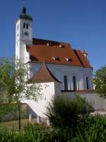 Haunsheim, Dreifaltigkeitskirche, erbaut 1606 bis 1609 nach Plnen von   Joseph Heintz, Landkreis Dillingen (28.06.2011)