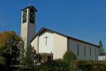 Hugstetten im Breisgau, die katholische St.Gallus-Kirche, erbaut von 1960-63, Sept.2011