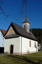 Wagensteig im Schwarzwald, die Nikolauskapelle, erbaut um 1600, 2008 renoviert, Jan.2012