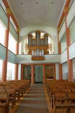 Kandern, die Orgel in der evangelischen Kirche stammt vom Silbermannschler Merklin, Mai 2012
