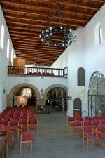 Kloster Zella, Blick vom Altar in den Innenraum der Klosterkirche St.Nikolaus, Mai 2012