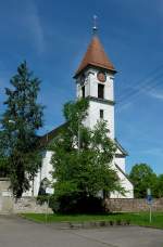 Teningen, die evangelische Kirche, 1826-28 im Weinbrennerstil erbaut, Mai 2012
