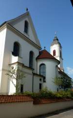 Kisslegg, Pfarrkirche St.Gallus und Ulrich, die 1734-38 erbaute Barockkirche zhlt zuden schnsten in der Region, Aug.2012