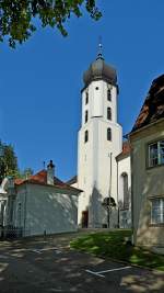 Inzigkofen, Blick zur Klosterkirche, links davor das frstliche Teehaus, mai 2012