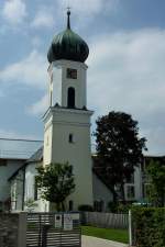 Sonthofen im Oberallgäu, die Spitalkirche, erbaut 1499, 1945 zerbombt, anschließend wieder original aufgebaut, Aug.2012