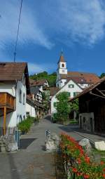 Istein, Blick zur Pfarrkirche St.Michael, Okt.2012