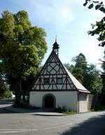 Pfullendorf, die Friedhofskapelle St.Leonhard aus dem 14.Jahrhundert, Aug.2012