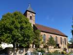 Iffezheim, die katholische Kirche St.Birgitta, 1830 im Weinbrenner-Stil erbaut, Juni 2013