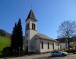 Suggental im Schwarzwald, die Dorfkirche, Mrz 2014 