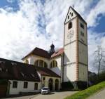 Fssen, die Basilika St.Mang des ehemaligen Benediktinerklosters, April 2014