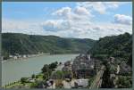 Blick vom Schlossberg auf Sankt Goar: Im Vordergrund das Zentrum von St.