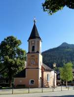 Garmisch-Partenkirchen, die Kapelle St.Sebastian von 1637, Aug.2014