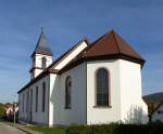 Bleichheim, katholische Kirche St.Hilarius, die Ostseite mit dem Chor, Okt.2015