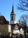 Neustadt, Blick durch die Hauptstrae zum Mnster St.Jakobus, Nov.2015