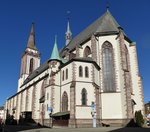 Neustadt, das St.Jakobusmünster von der Süd-Ost-Seite, erbaut 1897-1901 im spätgotischen Stil, Nov.2015