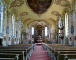 Hofweier, Innenraum der St.Gallus-Kirche, mit Blick zum Altar, Mai 2016