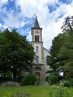 Laufen, Aufgang zum Haupteingang der St.Johannis-Kirche, Juli 2016