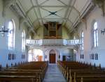 Heiligenzell, Blick zur Orgelempore in der Herz-Jesu-Kirche, Mrz 2017