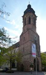 Landau, die evangelische Stiftskirche, grte gotische Kirche der Pfalz und lteste Kirche der Stadt, Sept.2017 