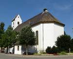 Steinenstadt, Blick von Osten auf die St.Barbara-Kirche, Aug.2017