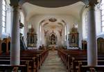 Jechtingen, Blick zum Altar in der katholischen Kirche, Sept.2018