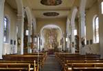 Oberwinden, Pfarrkirche St.Stephan, Blick zum Altar, Okt.2018