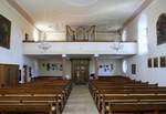 St.Peter/Schwarzwald, Blick zur Orgelempore in der Wallfahrtskirche Maria Lindenberg, 2013 wurde die neue Orgel eingeweiht, Nov.2018