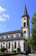 Lahr-Reichenbach, die Kirche St.Stephanus, 1845 im neuromanischen Stil erbaut, Juli 2019