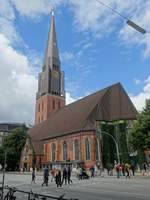 Hamburg am 8.7.2019: Hauptkirche Sankt Jacobi in der Steinstraße / eine der 5 evangelisch-lutherischen Hauptkirchen  / ein mittelalterlichen Bau in der Stadtmitte /