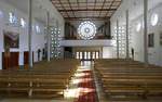 Gutach im Breisgau, Blick zur Orgelempore in der Kirche St.Michael, Aug.2019