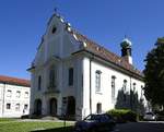 Herten, Stadteil von Rheinfelden(Baden), die evangelische Kirche St.Josef, im neobarocken Stil erbaut 1928-29, Sept.2019