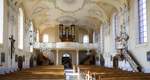 Grafenhausen, Pfarrkirche St.Jakobus, Blick zur Orgelempore mit der sptbarocken Orgel von 1790, April 2020