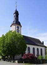 Hugsweier, die evangelische Kirche, erbaut 1735-90, April 2020