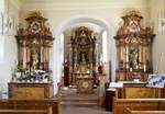 Mllen, Blick zum Altar in der Kirche St.Ulrich, Mai 2020