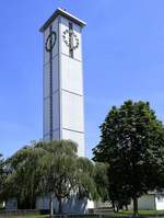 Goldscheuer, der freistehende Glockenturm der katholischen Pfarrkirche, Mai 2020