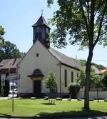 Diersburg, die katholische Kirche St.Carolus von 1831, Juni 2020
