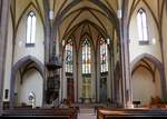 Offenburg, Blick zum Altar in der evangelischen Stadtkirche, Juni 2020