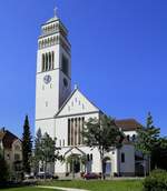 Kehl, die katholische Kirche St.Johannes Nepomuk, 1911-14 im neoromanischen Stil erbaut, Mai 2020